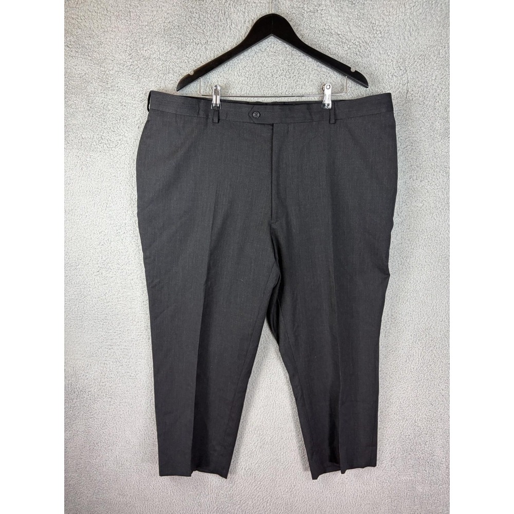 Joseph & Feiss Dress Pants Mens 48x24 Gray Wool Flat Front Classic Fit Office - Picture 2 of 13